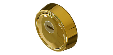 Material de carpintería - ESCUDO CILINDRO HOPLON Ø 65X24/17MM ALTA SEG. PVD ORO LINCE 