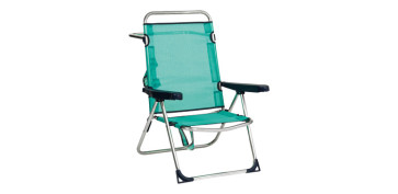 FOLLETO JARDIN OPTIMUS - SILLA PLAYA CON ASA MULTIPOSICION PATA TRASERA PLEGABLE ALUMINIO FIBRELINE AZUL