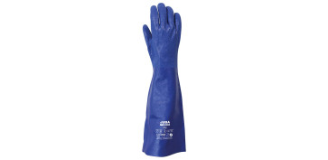 Guantes - GUANTE NITRILO RUGOSO FORRO ALGODON LARGO 50 CM TALLA 8