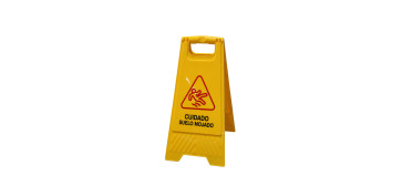 Señalizacion - CARTEL SEÑALIZACION 61X30CM PELIGRO SUELO MOJADO AMARILLO NI 