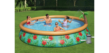 Piscinas, accesorios y complementos - PISCINA REDONDA AUTOPORTANTE 7.340 L CON DEPURADORA TIPO II Ø 457 X 84 CM DECORADA