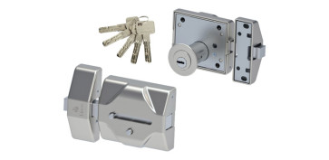 Material de carpintería - CERROJO 7930RSS SILENCIOSO, CILINDRO Ø 30X52MM 83X95MM CROMO MATE