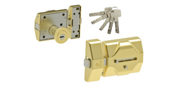 Material de carpintería - CERROJO 7930RSS SILENCIOSO, CILINDRO Ø 30X52MM 83X95MM LATONADO