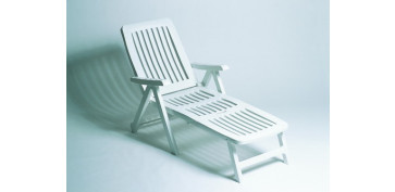 TUMBONA RESINA PLEGABLE CON RUEDAS BLANCO