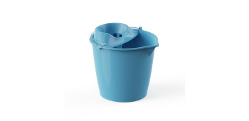 Utiles de limpieza - CUBO CON ESCURRIDOR 13 L ASA METALICA AZUL CLARO