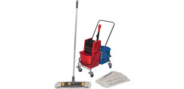 KIT DE CARRO DE LIMPIEZA CUBO 2X17L PRENSA/PALO/SOPORTE/4 MO 