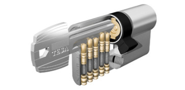 Material de carpintería - CILINDRO TE5 LEVA LARGA 40-60 LATON, 3 LLAVES