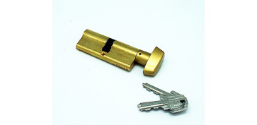 Material de carpintería - CILINDRO TE5 BOTON, LEVA LARGA 40B-40 LATON, 3 LLAVES