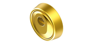 Material de carpintería - ESCUDO CILINDRO HOPLON Ø 65X24/17MM ALTA SEG. BICAPA ORO LIN