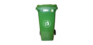 CONTENEDOR BASURA CON RUEDAS Y TAPA VERDE -240 LT