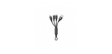 Telefonia - CABLE CARGADOR LIGHTHING TIPO C 2A 16CM 18,8X10X2CM ABS 1 METRO NEGRO