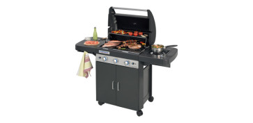 Barbacoas - BARBACOA A GAS 3 QUEMADORES + HORNILLO PLUS DARK 9.600 + 2.300 W