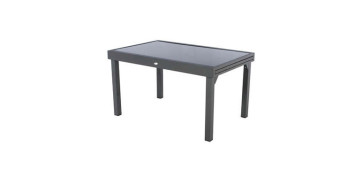Decoración - MESA ALUMINIO CRISTAL EXTENSIBLE 135-270 X 90 CM