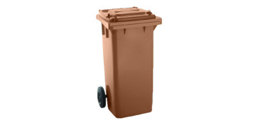 CONTENEDOR SELECTIVO COLOR CON RUEDAS 120 L - MARRON