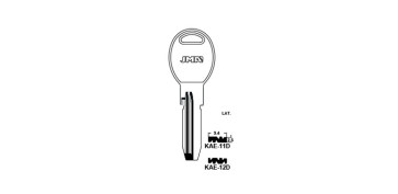 Material de carpintería - LLAVE CILINDRO EN BRUTO FAC KAE-12D PARA CERROJO 546 ACORAZADO-CILINDRO RK