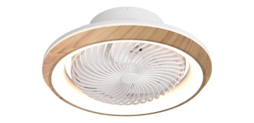 Novedades - VENTILADOR DE TECHO PLAFON MADERA 14W 49 X 21 CM