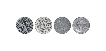 Vajillas - PLATO PORCELANA DECORADO SET 4 UDS POSTRE 19 CM