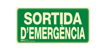 Señalizacion - SEÑAL SORTIDA EMERGENCIA PVC 0,7MM CLASE B VISION 10M