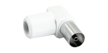 Instalación imagen, sonido y telefonía - CONECTOR ANTENA COAXIAL HEMBRA ACODADO 9,5MM 