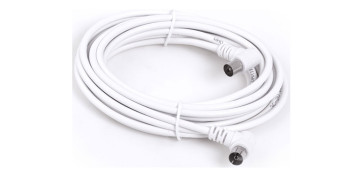 Instalación imagen, sonido y telefonía - CABLE ANTENA CONECTORES ACODADOS 5M BLANCO 