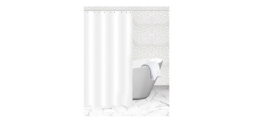 Alfombras y cortinas - CORTINA BAÑO POLIESTER NIEVE 200 X 180 CM