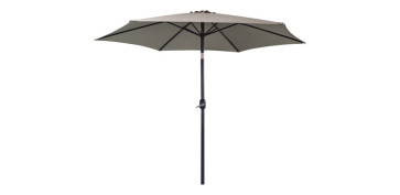 FOLLETO JARDIN 2025 OPTIMUS - PARASOL ALUMINIO INCLINABLE TAUPE 3 M TUBO 48 MM CON MANIVELA