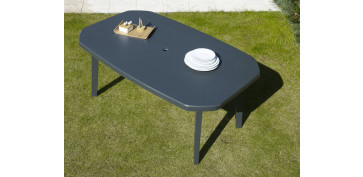 Decoración - MESA MIAMI ANTRACITA 165CMX100CM 