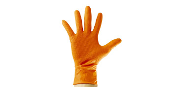 Guantes - GUANTE DESECHABLE NITRILO DIAMANTADO NARANJA 100 UDS TALLA L