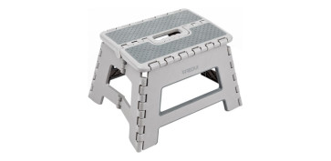 Escaleras - TABURETE PLEGABLE GRIS 29X22X22CM
