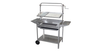 Barbacoas - BARBACOA TOCHA PARRILLA PLANCHA REGULABLE INOX 124X50X140CM