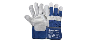 Guantes - GUANTE PIEL SERRAJE VACUNO WESER GRIS/AZUL T 10 