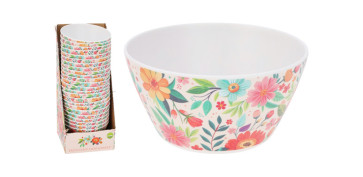 Vajillas - BOL MELAMINA DECORADO FLOR (EXPOSITOR) Ø 14,5 X 17 CM