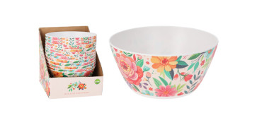 Vajillas - ENSALADERA MELAMINA DECORADO FLOR (EXPOSITOR) Ø 25CM