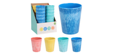 Vajillas - VASO  MELAMINA SURTIDO  (EXPOSITOR) 35CL COLORS