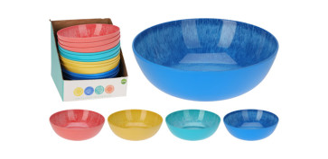 Vajillas - ENSALADERA MELAMINA SURTIDO  (EXPOSITOR) 22CM 1680ML-COLORS