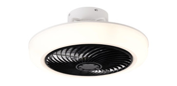 Ventiladores y extractores - VENTILADOR DE TECHO CON PLAFON WIND NEGRO 20W Ø50CM