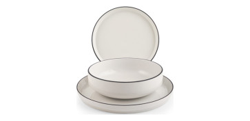 Vajillas - VAJILLA 12PZ PORCELANA ESSENCE NEGRO