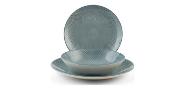 Vajillas - VAJILLA 18PZS PORCELANA COUPE AURORA AZUL