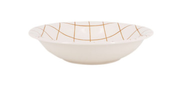 PLATO HONDO CUADROS AMARILLO 20,5CM