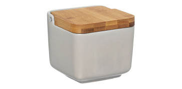SALERO PORCELANA TAPA BAMBU NATURAL