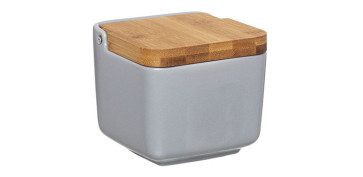 SALERO PORCELANA TAPA BAMBU GRIS