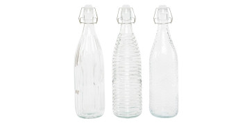 Ordenacion y conservacion de cocina - BOTELLA VIDRIO GRABADA GASEOSA 1L TRANSPARENTE