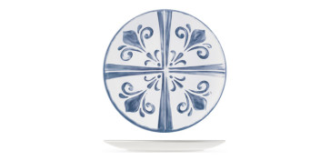 Vajillas - PLATO MELAMINA AZULEJO BLANCO-AZUL Ø 23CM POSTRE