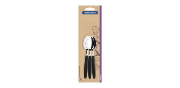 Todo para la mesa - CUCHARA CAFE IPANEMA SET 3 PZS INOX MANGO ABS NEGRO 14CM