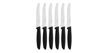 Cuchilleria - CUCHILLO COCINA DENTADO INOX MANGO ABS 6 UDS 12CM MANGO NEGRO