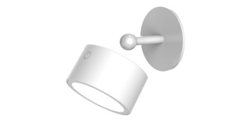 Iluminacion vivienda - LAMPARA PARED INTERIOR REDONDA INALAMBRICO BLANCA ROLL 8 300LM 3000K IP20