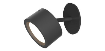 Iluminacion vivienda - LAMPARA PARED INTERIOR REDONDA INALAMBRICO NEGRA ROLL 8 300LM 3000K IP20