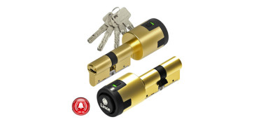 Material de carpintería - CILINDRO C6 CON ALARMA ALTA SEGURIDAD LEVA LARGA 40-30 LATON 5 LLAVES XL