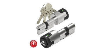 Material de carpintería - CILINDRO C6 CON ALARMA ALTA SEGURIDAD LEVA LARGA 40-30 NIQUEL 5 LLAVES XL