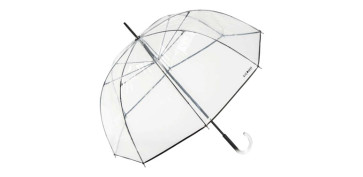 COMPLEMENTARIA HOGAR 2025 - PARAGUAS MUJER LARGO PVC TRANSPARENTE VIVO NEGRO 65/8-Ø115CM
